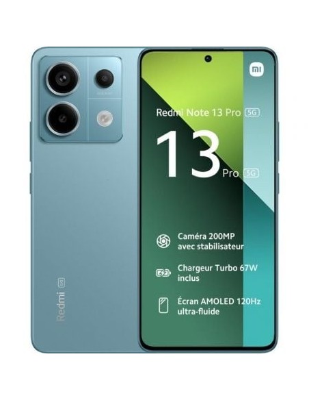 Smartphone Xiaomi Redmi Note 13 Pro NFC 8GB/ 256GB/ 6.67'/ 5G/ Verde Azulado