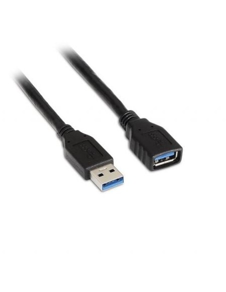 Cable Alargador USB 3.0 Aisens A105-0042/ USB Macho - USB Hembra/ Hasta 9W/ 625Mbps/ 2m/ Negro