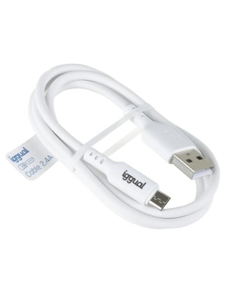 iggual cable USB-A/micro-USB 100 cm blanco