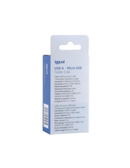 iggual cable USB-A/micro-USB 100 cm blanco