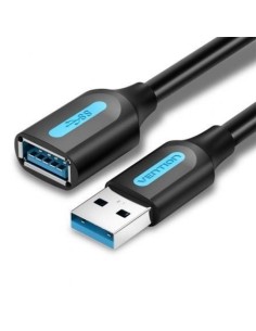 Cable Alargador USB 3.0 Vention CBHBG/ USB Macho - USB Hembra/ 5Gbps/ 1.5m/ Negro