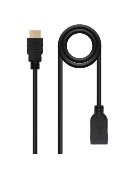 Cable Alargador HDMI Nanocable 10.15.1011/ HDMI Macho - HDMI Hembra/ 1m/ Negro