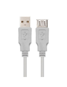 Cable Alargador USB 2.0 Nanocable 10.01.203/ USB Macho - USB Hembra/ 1.8m/ Beige