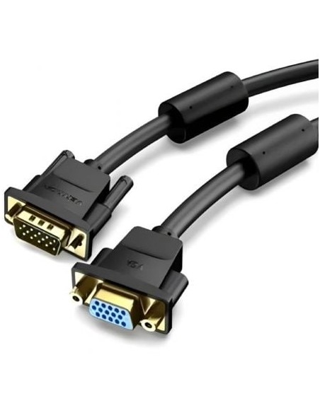 Cable Alargador SVGA Vention DAGBH/ VGA Macho - VGA Hembra/ 2m/ Negro