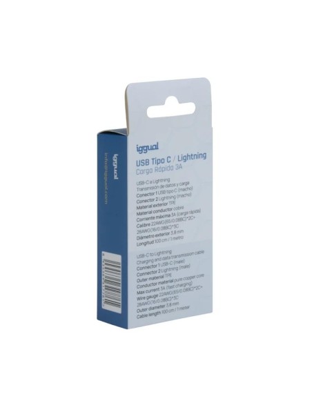 iggual cable USB-C/Lightning 100 cm blanco Q3'0 3A