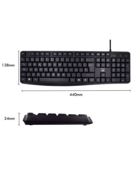 Ewent EW3006 kit teclado+ raton escrit. silenciosa