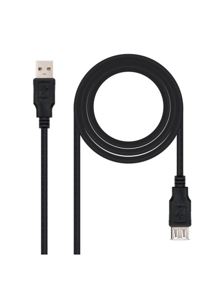 Nanocable Cable USB 20, tipo A/M-A/H, Negro, 3m