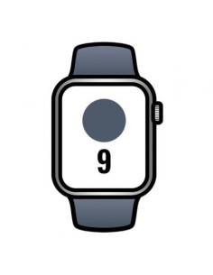 Apple Watch Series 9/ Gps/ Cellular/ 45 mm/ Caja de Acero Plata/ Correa deportiva Azul Tempestad S/M